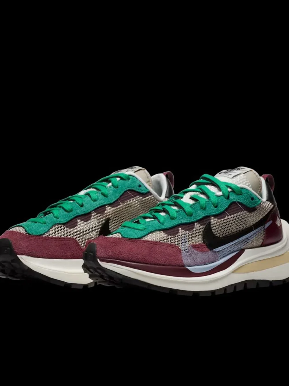 NIKE X SACAI VAPOR WAFFLE VILLAIN RED STRING BLACK SZ 12 DD3035-200 Exc. Cond.